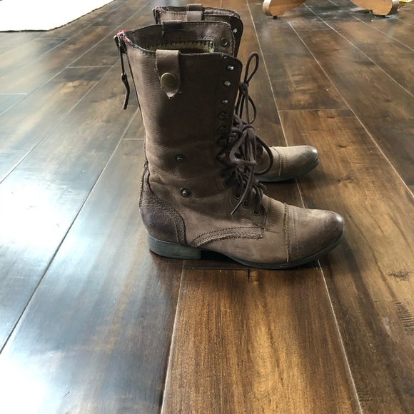 Brown Steve Madden Combat Boots - Picture 2 of 6